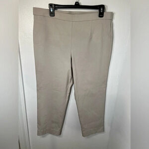 H&M, PXL, taupe, rayon, nylon, spandex chambray pull on, dress, stretchy pant